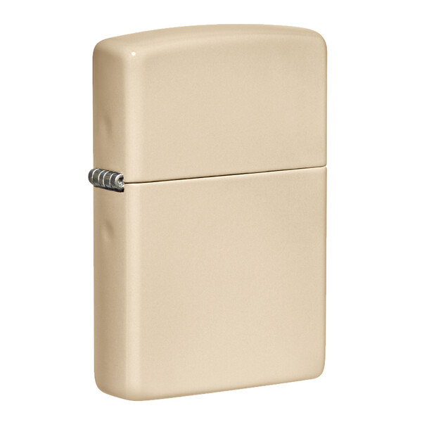 Зажигалка ZIPPO классическая со светло-песочным покрытием | Classic Flat Sand, латунь/сталь, бежевая, глянцевая, 38x13x57 мм