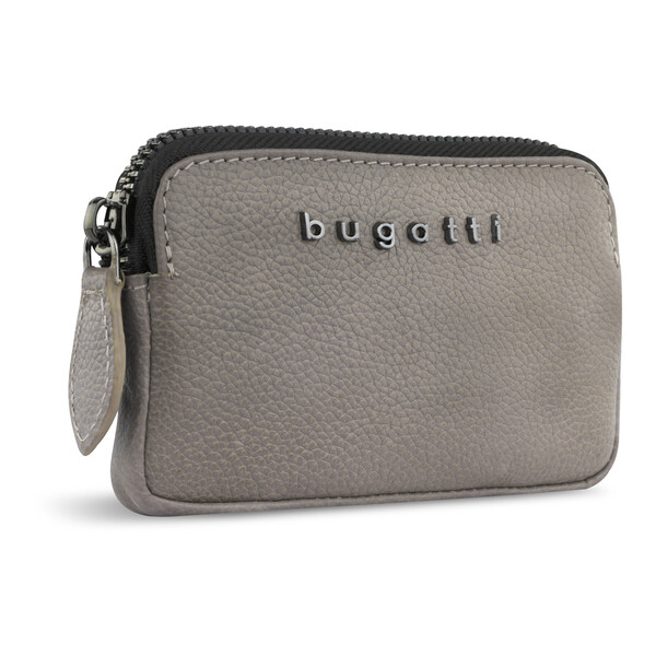 Ключница BUGATTI БЕЛЛА | BELLA, бежевая, воловья кожа/полиэстер, 12х1,5х7 см