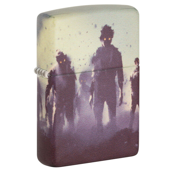 Зажигалка ZIPPO Зомби с матовым покрытием на 540 | Zombie Design 540 Matte, латунь/сталь, белая, матовая, 38x13x57 мм