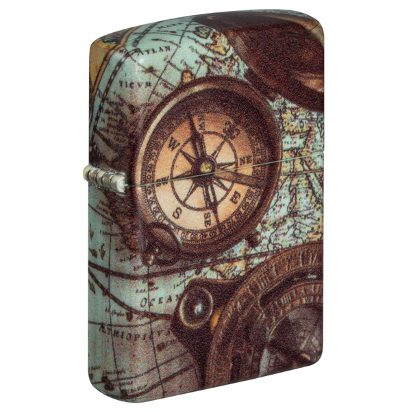 Зажигалка ZIPPO Компас с матовым покрытием на 540 | Compass Design 540 Matte, латунь/сталь, разноцветная, 38x13x57 мм