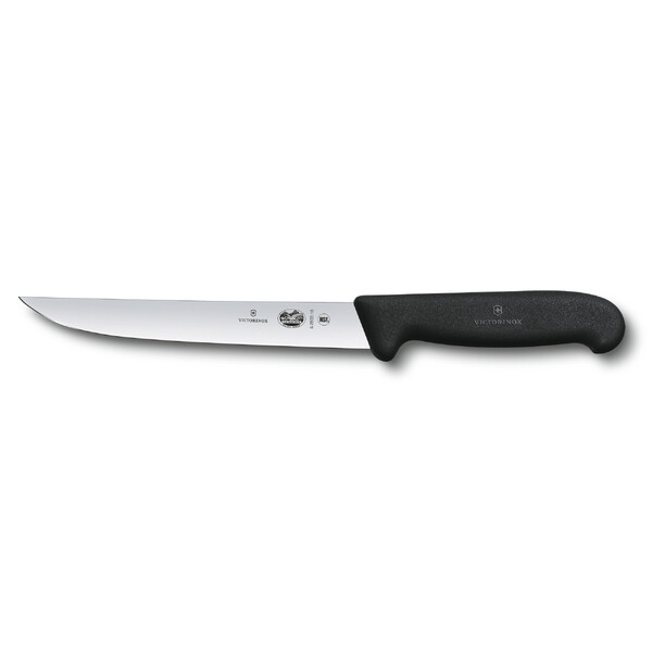 Нож разделочный VICTORINOX Fibrox с прямым узким лезвием 15 см, чёрный
