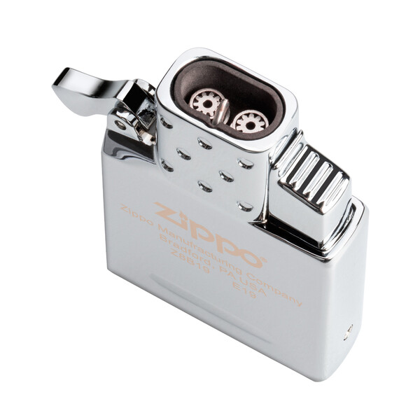 Газовый вставной блок для широкой зажигалки Zippo, двойное турбо пламя, нержавеющая сталь