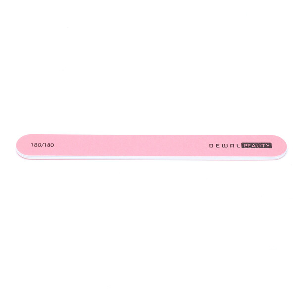 Пилка Dewal Beauty для ногтей, прямая розовая 1,9х17,8 см, 180/180 грит