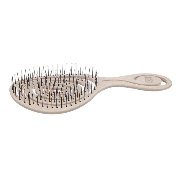 Щетка Dewal Beauty серия "Friendly", продувная, с нейлоновым штифтом, форма улитка, цвет бежевый