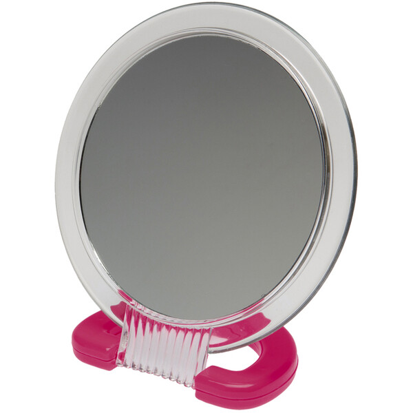Зеркало Dewal Beauty настольное, в матовой оправе, на пл.подставке красного цвета,230x154х10мм.