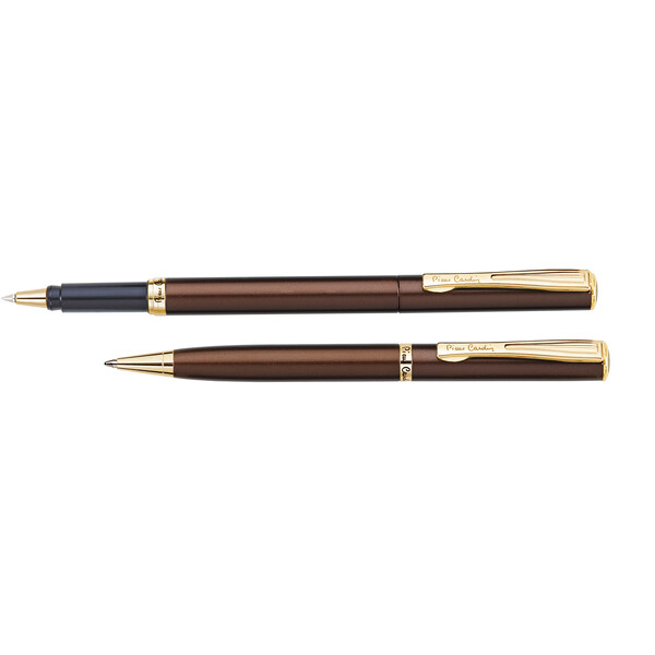 Набор Pierre Cardin коллекция «ПАРА | PEN&PEN»: ручка шариковая + роллер. Цвет - коричневый. Упаковка Е или E-1