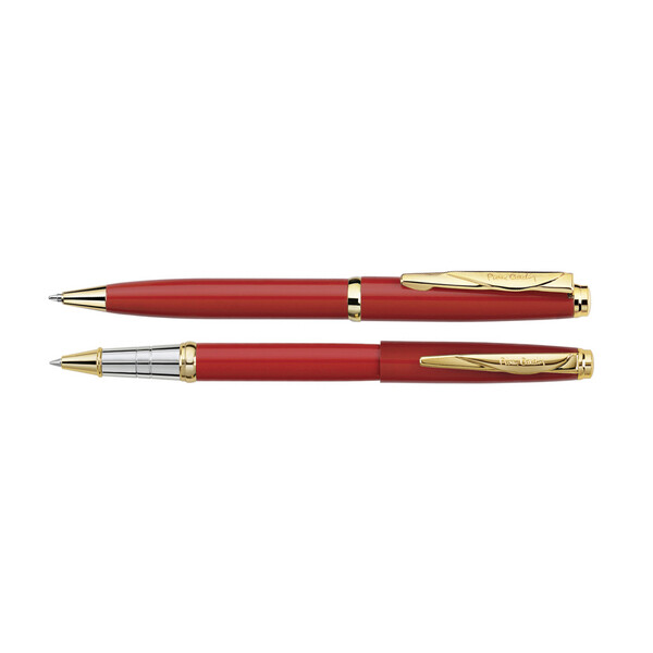 Набор Pierre Cardin коллекция «ПАРА | PEN&PEN» : ручка шариковая + роллер. Цвет - красный.Упаковка Е.