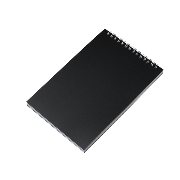 Блокнот на пружине в пластиковой обложке А5, черный