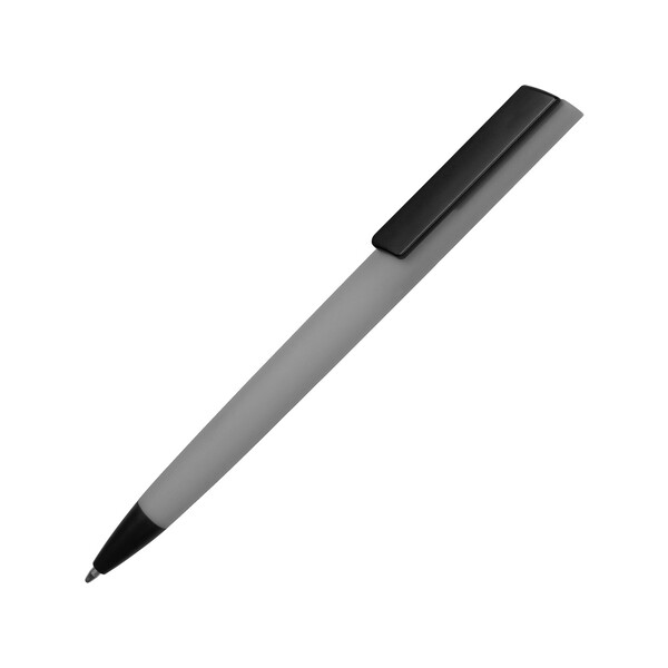 Ручка пластиковая soft-touch шариковая «Taper», серый/черный