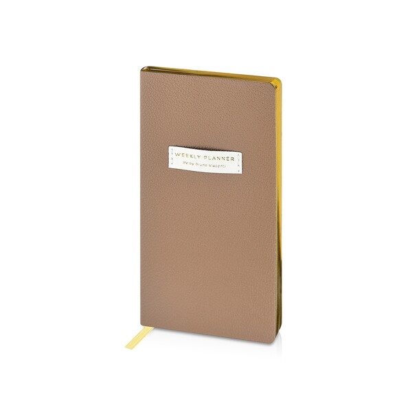 Еженедельник недатированный А6 "Total beige" с нашивкой, бежевый