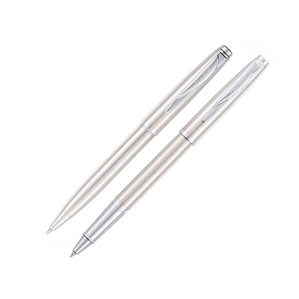Набор Pierre Cardin PEN&PEN: ручка шариковая + роллер. Цвет - серебристый. Упаковка Е.