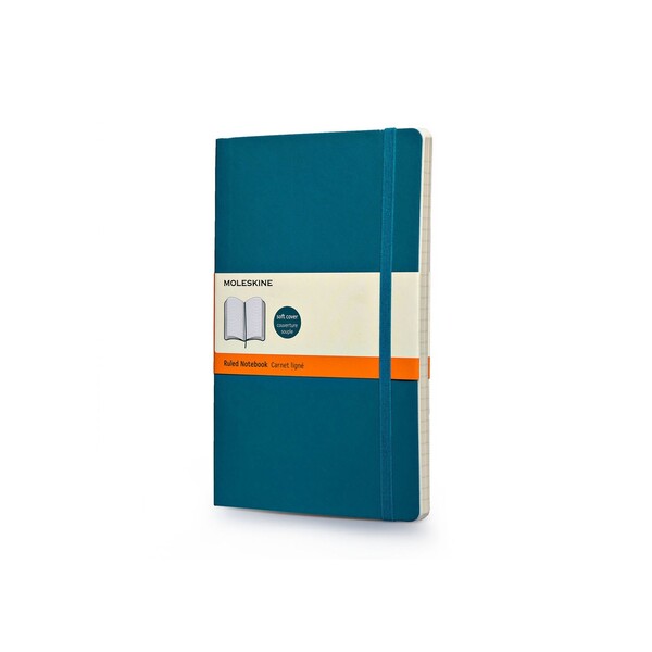 Записная книжка Moleskine Classic Soft (в линейку), Large (13х21см), бирюзовый