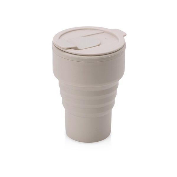 Силиконовый складной стакан "GoCup", бежевый